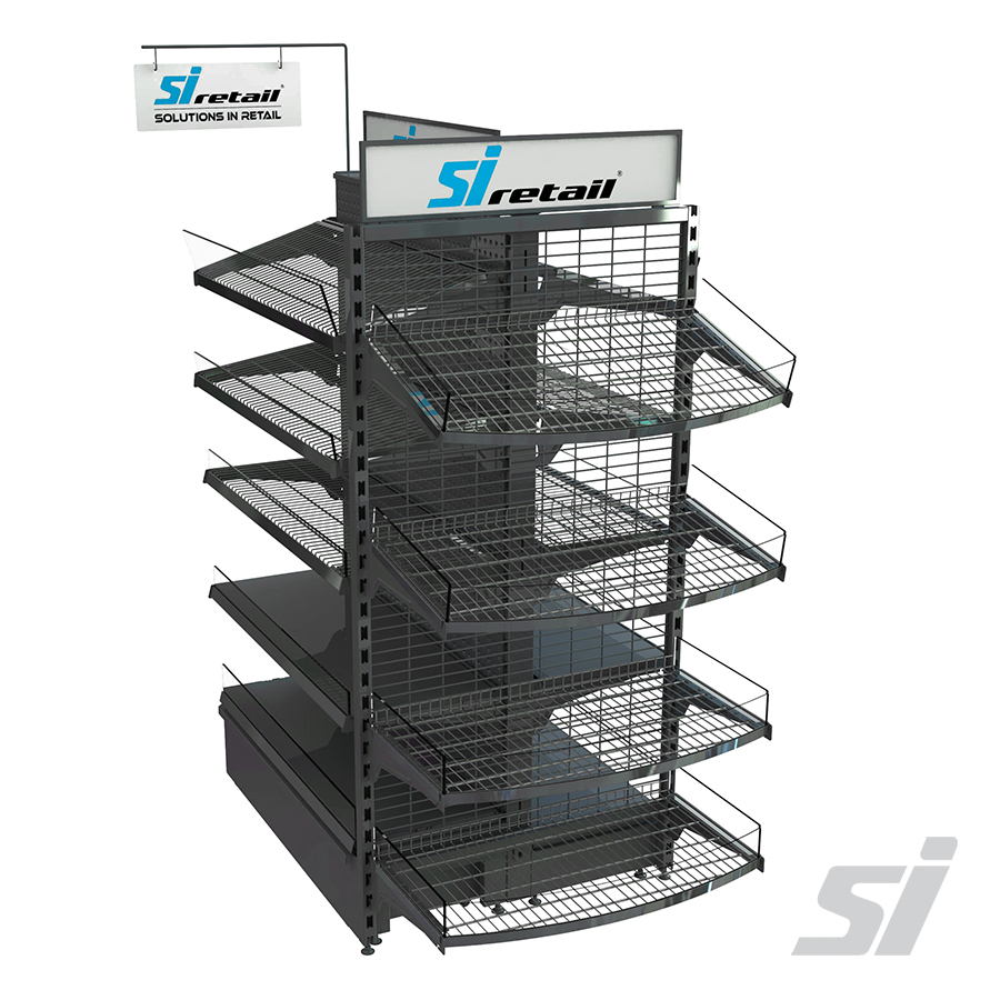 Gondola Curved End Cap Shelves